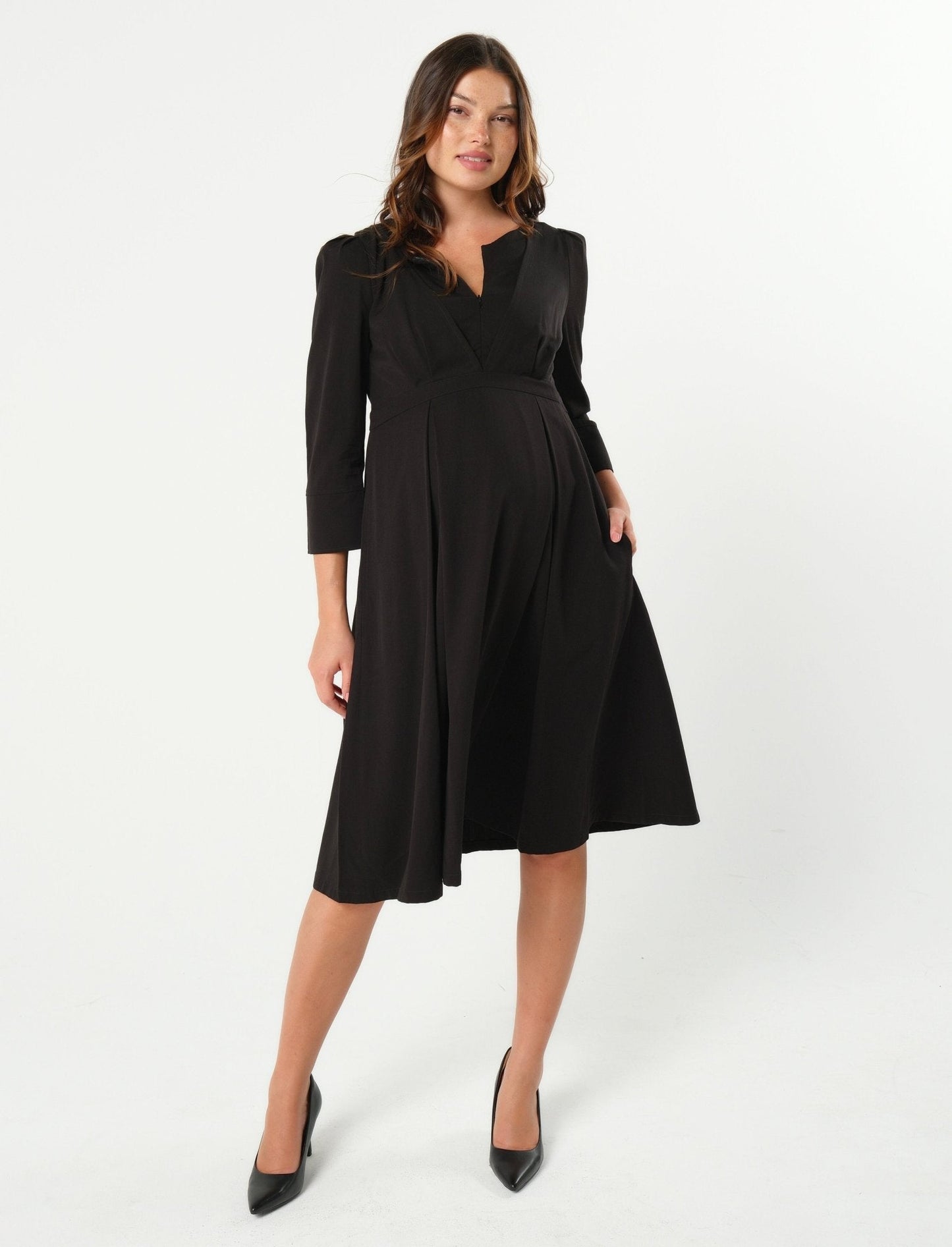Sarah Empire Maternity & Nursing Dress in TENCEL (Regular & Petite)