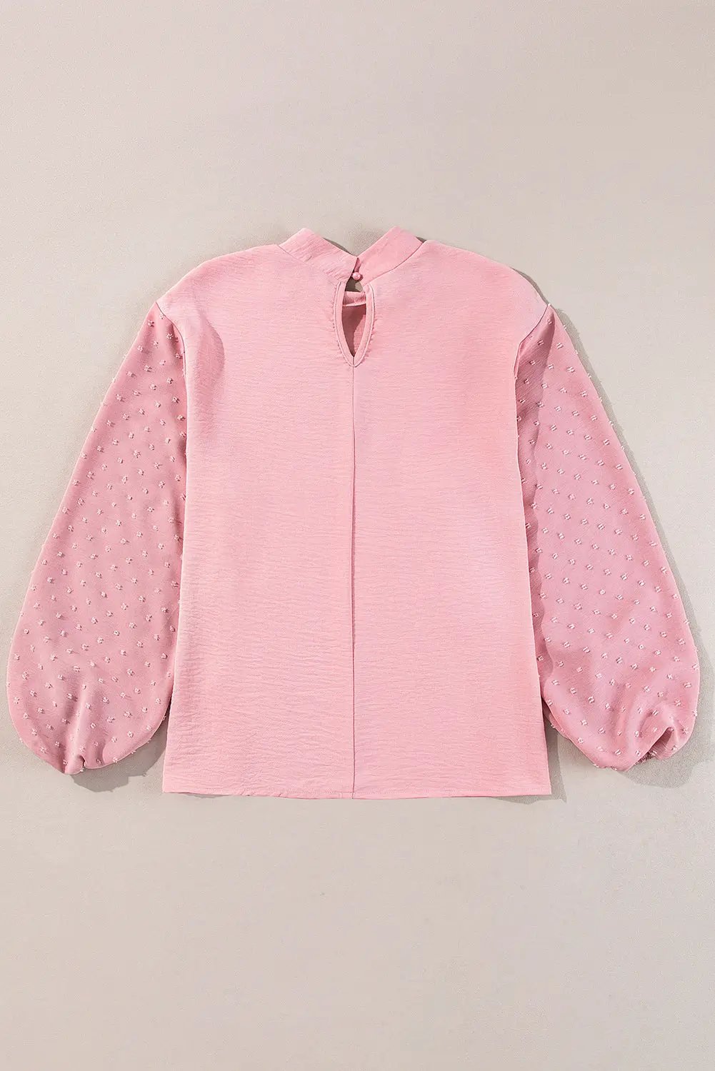 Women's Blouse - Red Swiss Dot Long Sleeve Keyhole - Southern Belle