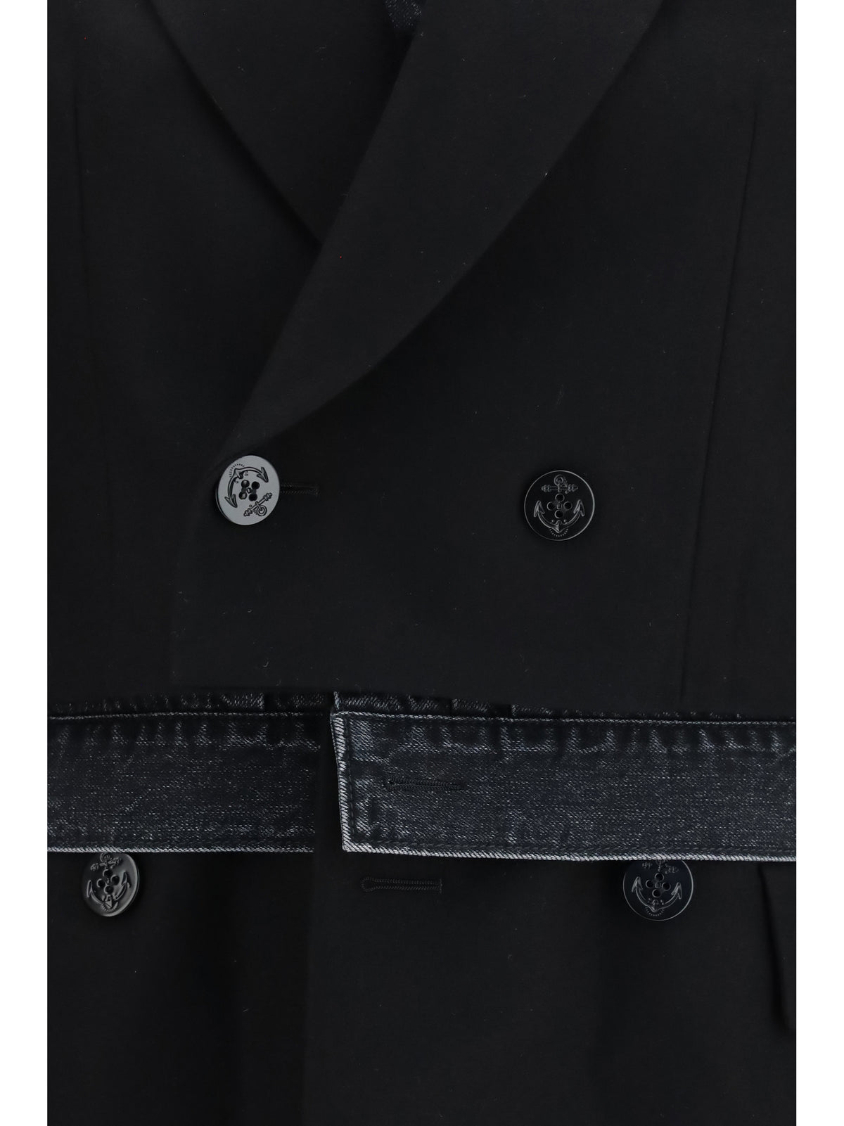 sacai Jacket Wool Flannel & Denim, view 2