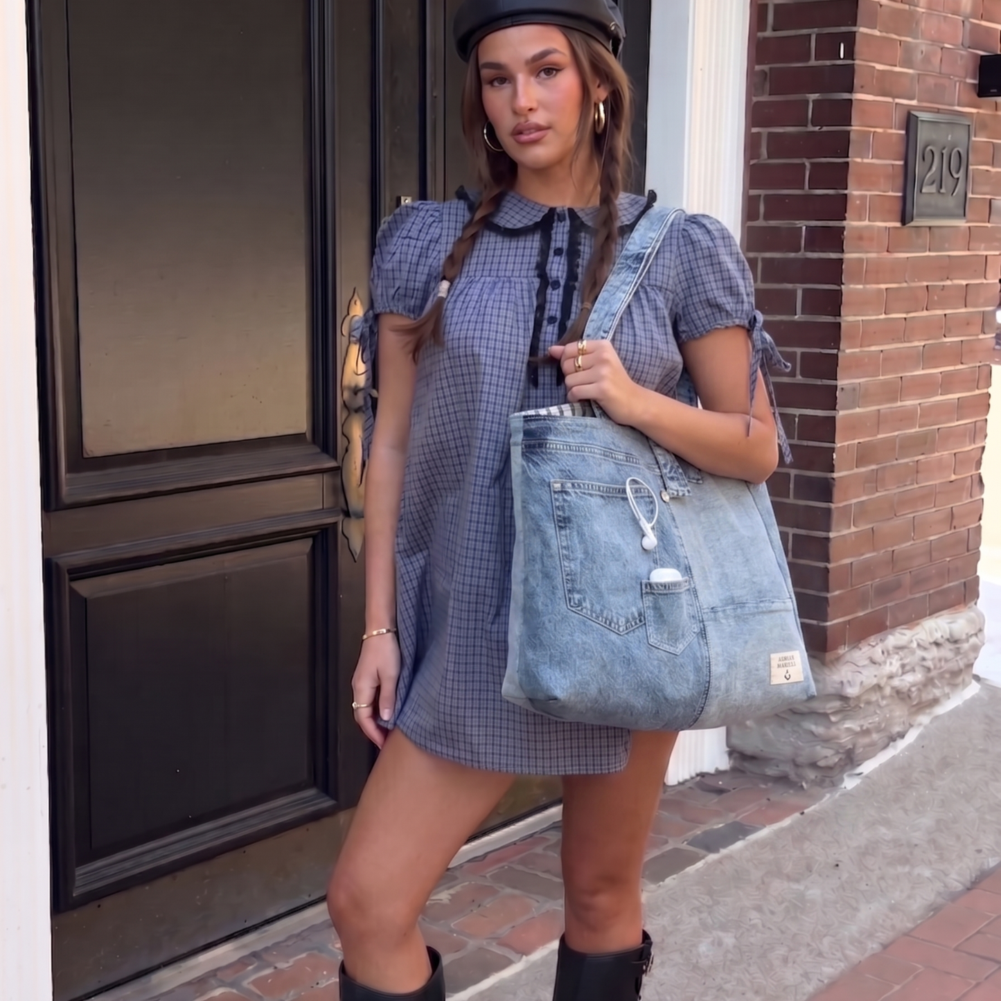Brooklyn Heritage Tote / Recycled Denim White