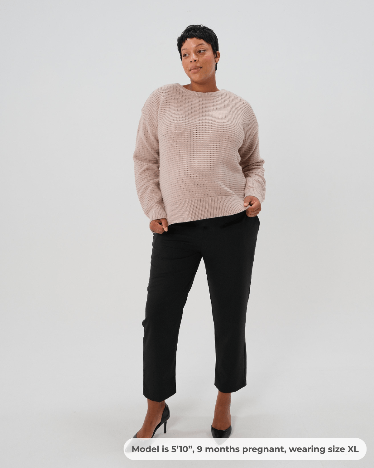 Elizabeth Under Belly Maternity Pants in All-Season Wool