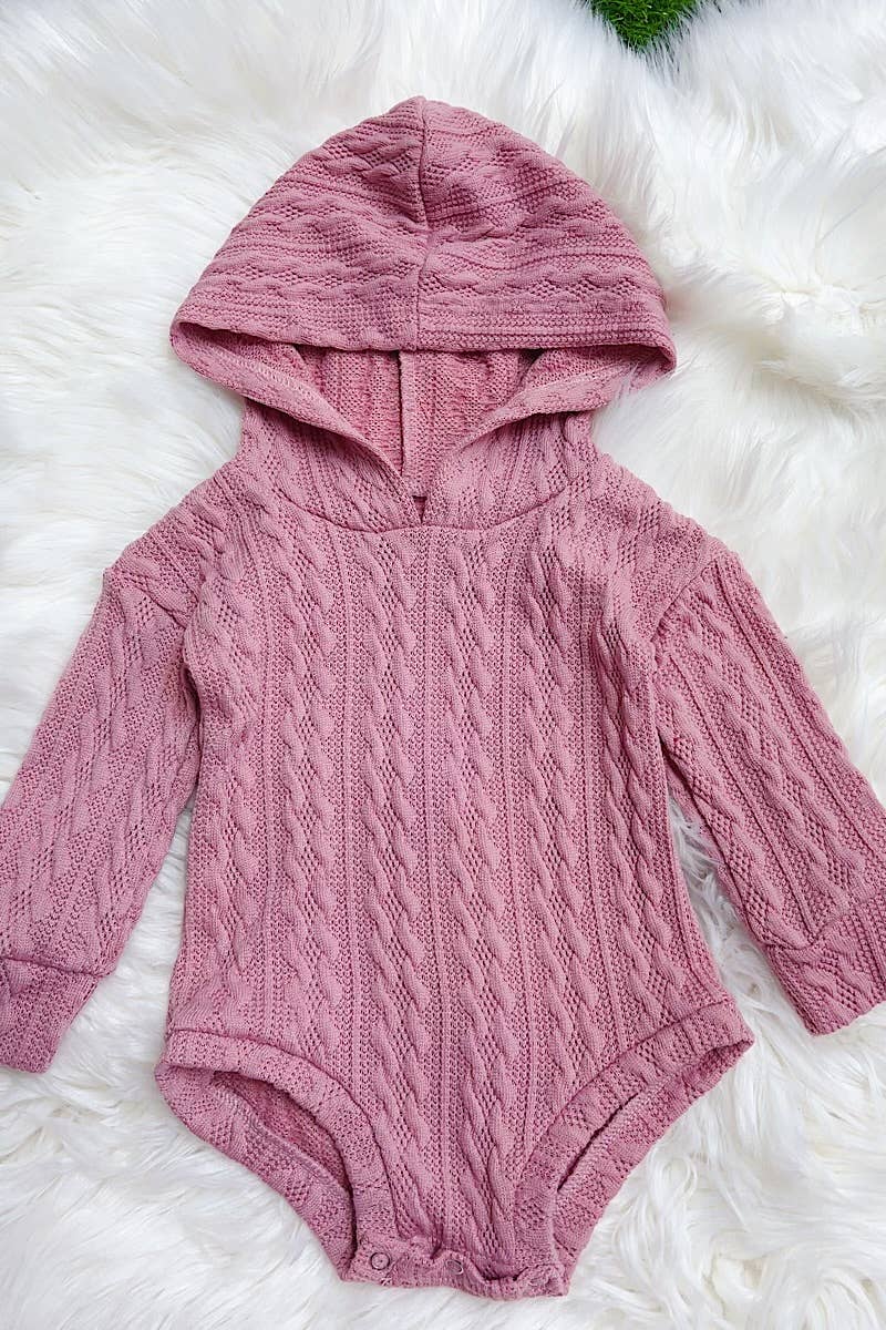 Blush Cable Knit Onesie