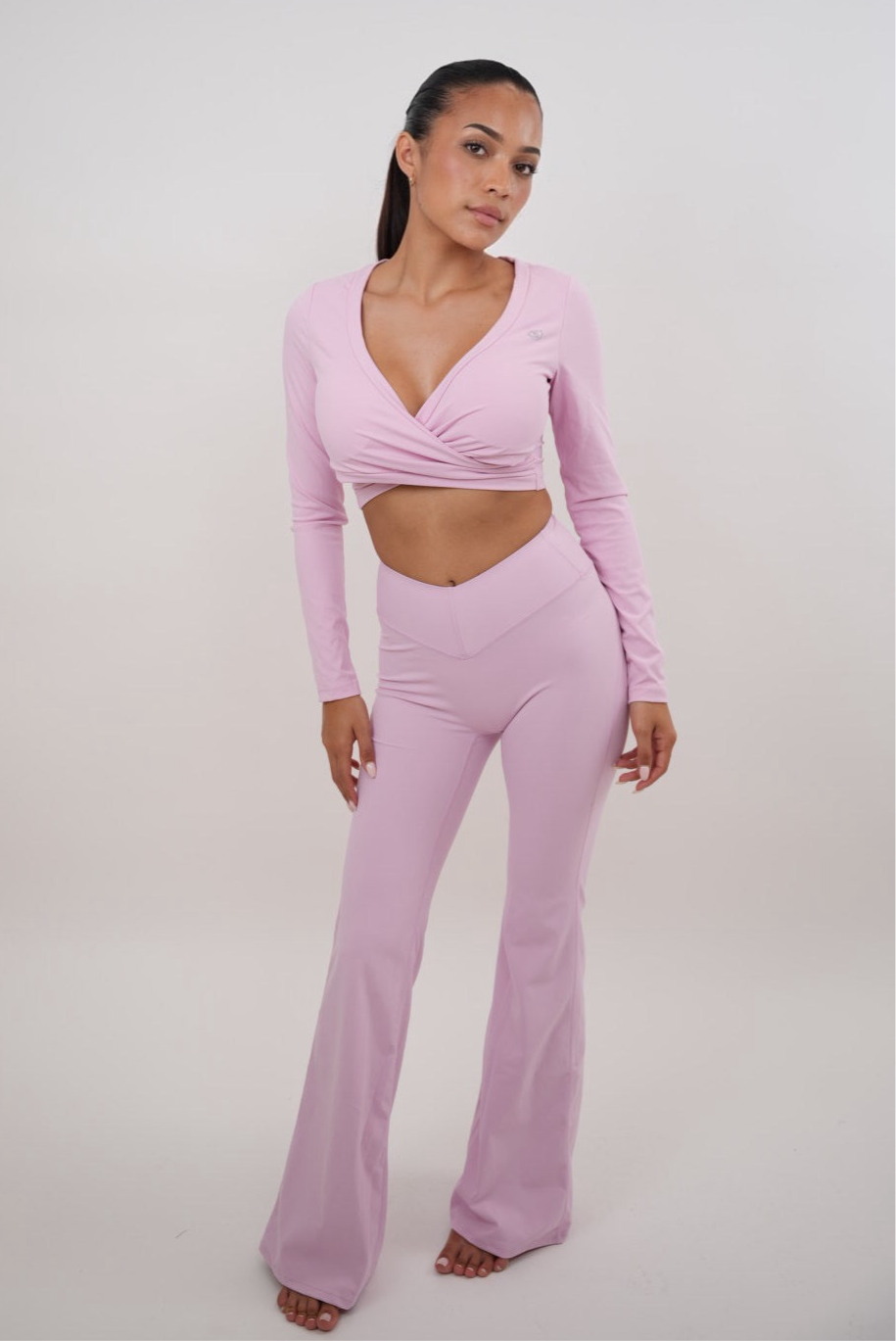 I Am Present Pink Stretch Flare Legging