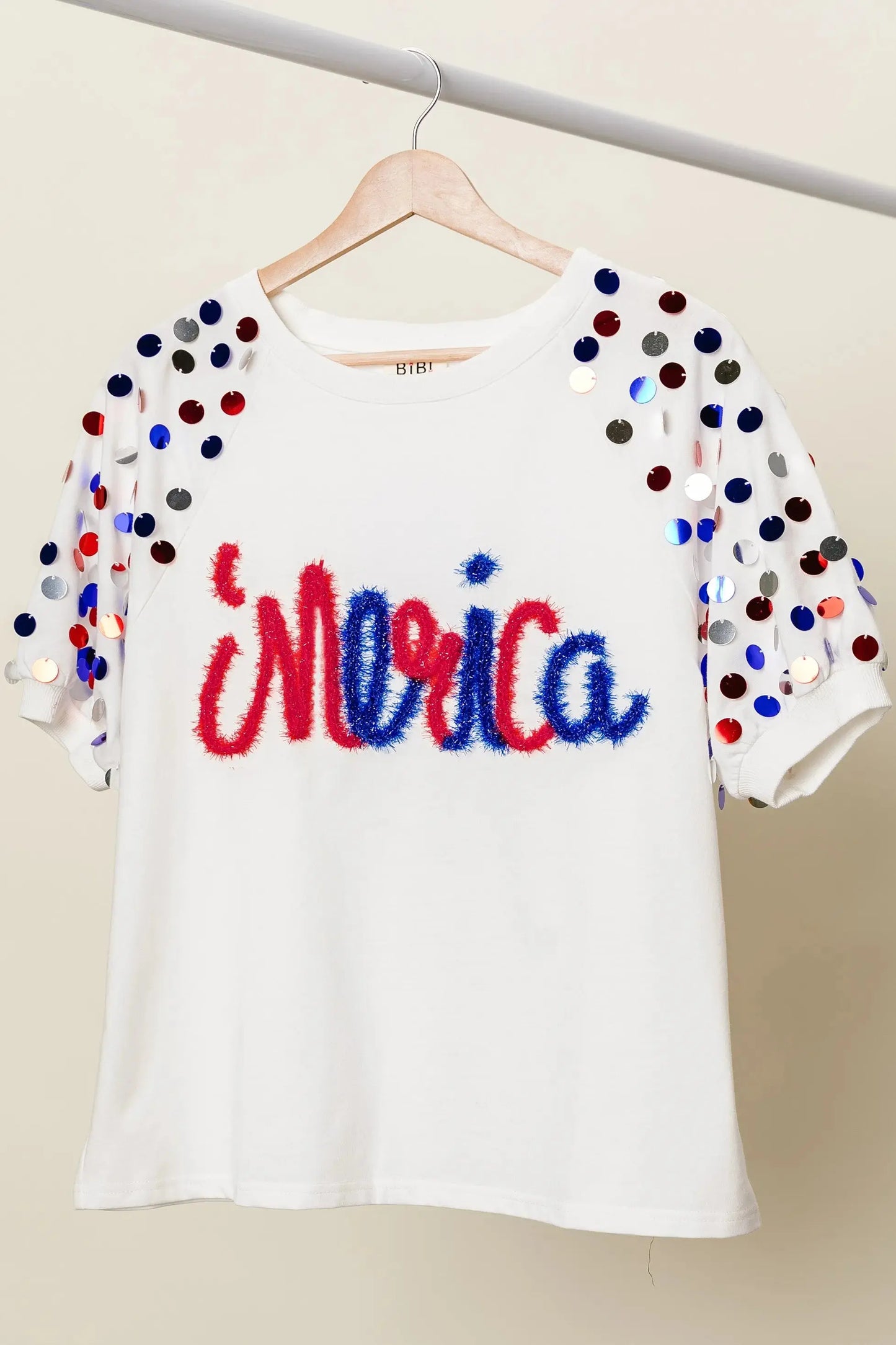 Women's Tee - Metallic Letter Puff Sleeve - Stylish Casual Top