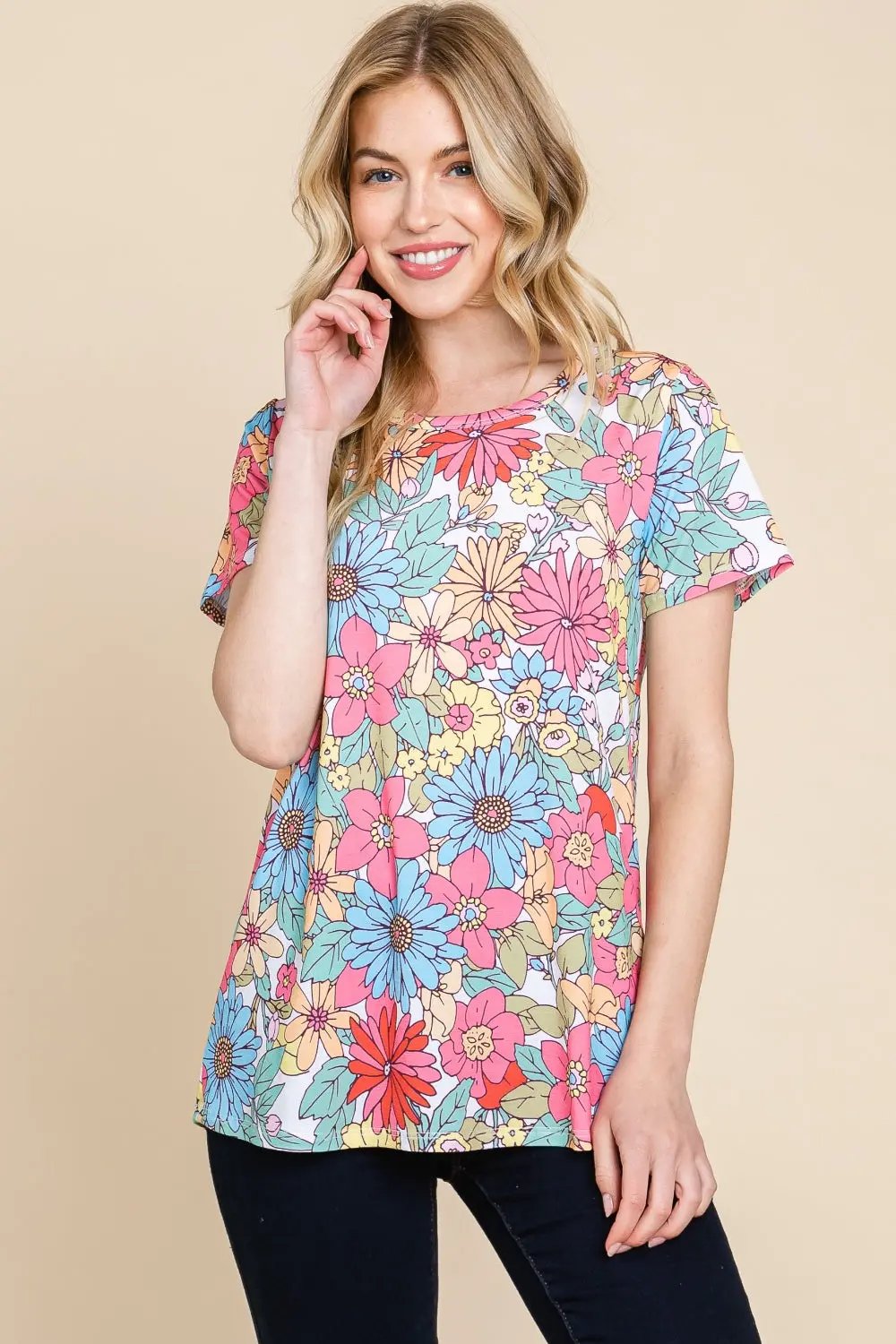 Trendsi Chic floral tee by bombom - soft fabric