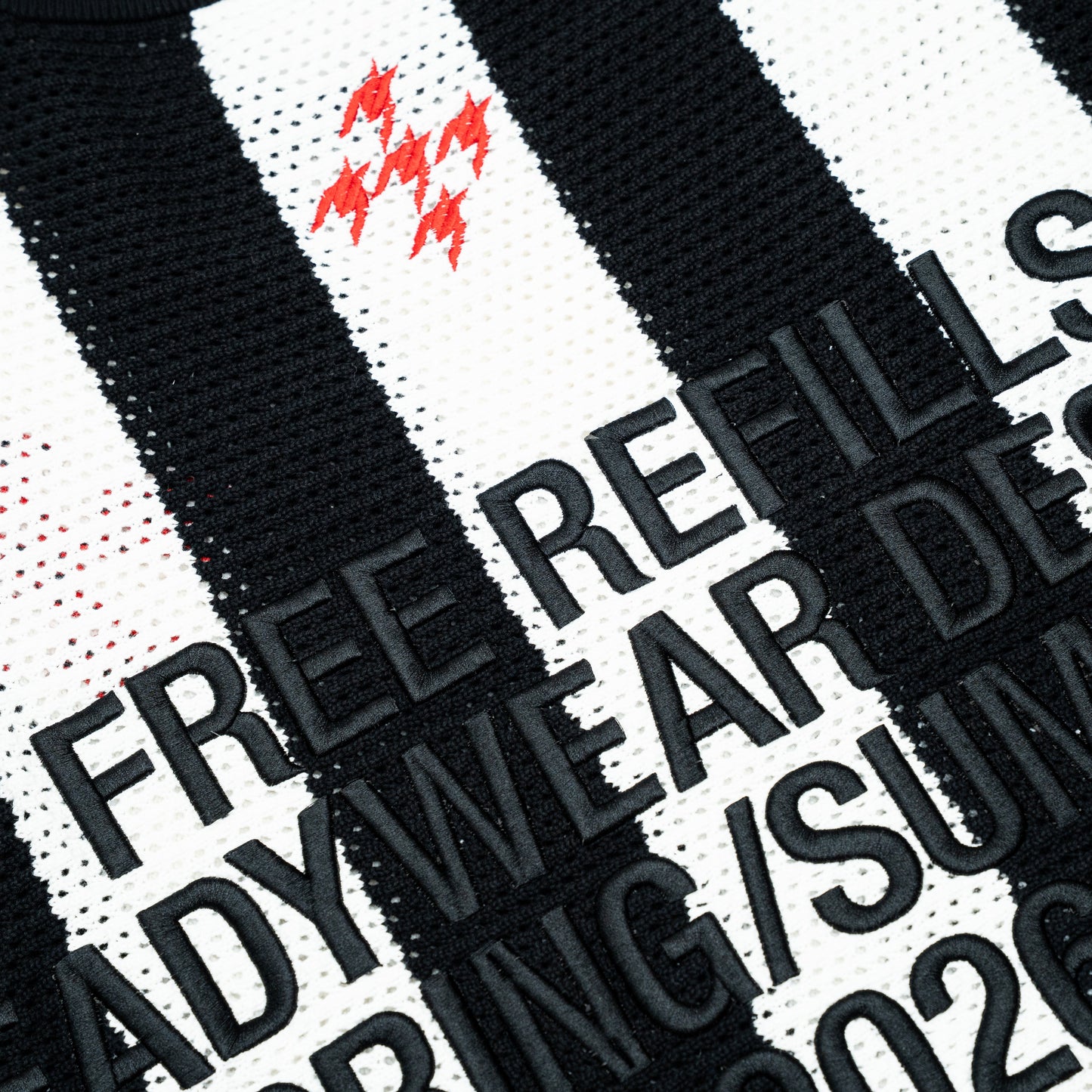 Striped Crochet Knit Jersey Shirt - Black