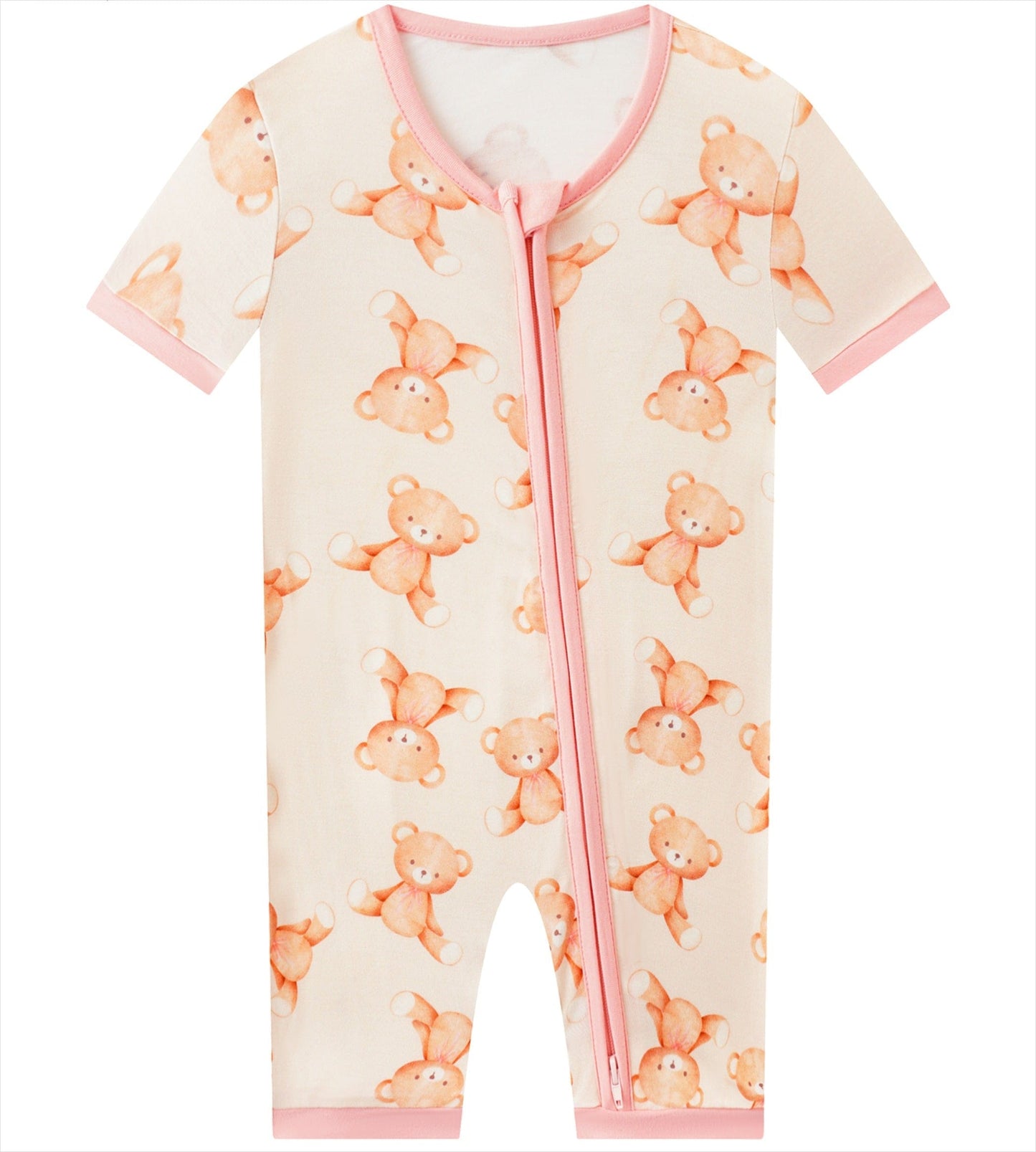 Posh TOT Teddy Bear Love Bamboo Shorty Romper