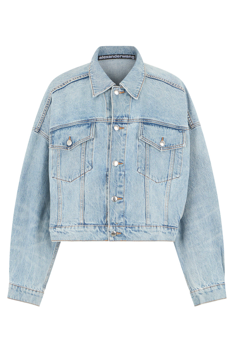Alexander Wang Denim Jacket Cropped Light Blue