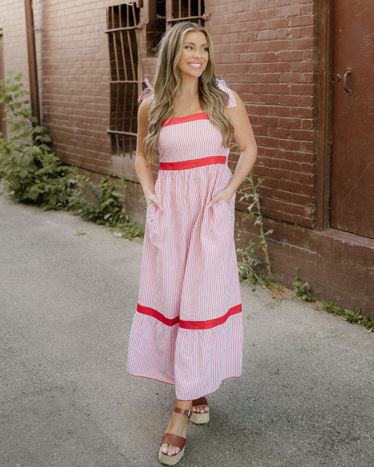 Camila High Waist Ruffle Hem Maxi Dress