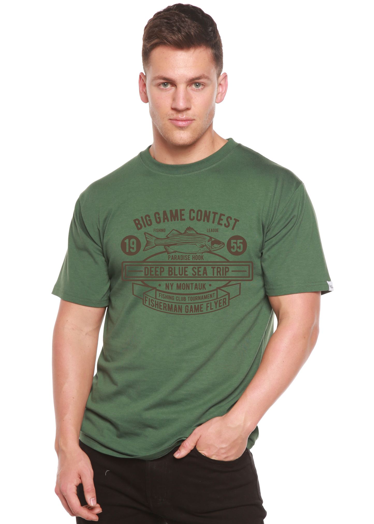 Big Game Contest Men's Bamboo Viscose/Organic Cotton Short Sleeve Graphic T-Shirt