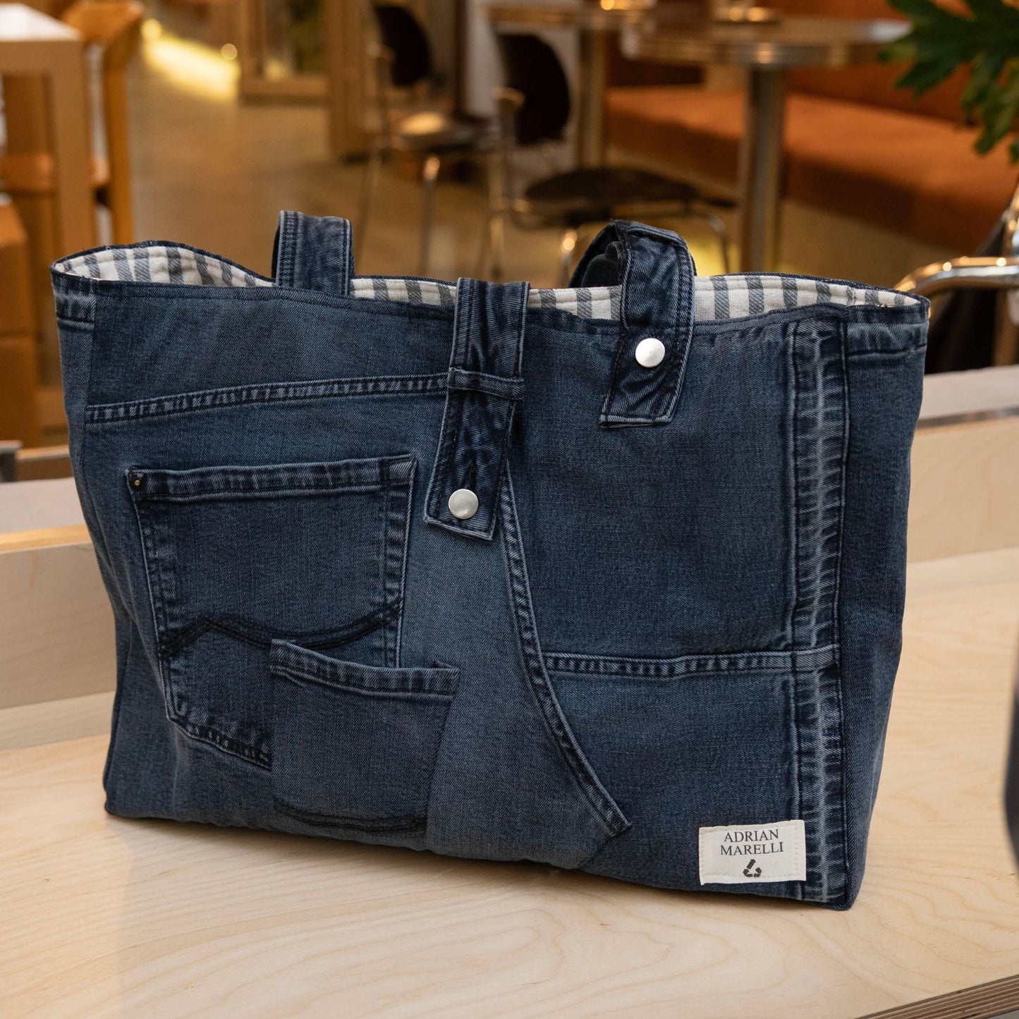 Brooklyn Heritage Tote / Recycled Denim Black