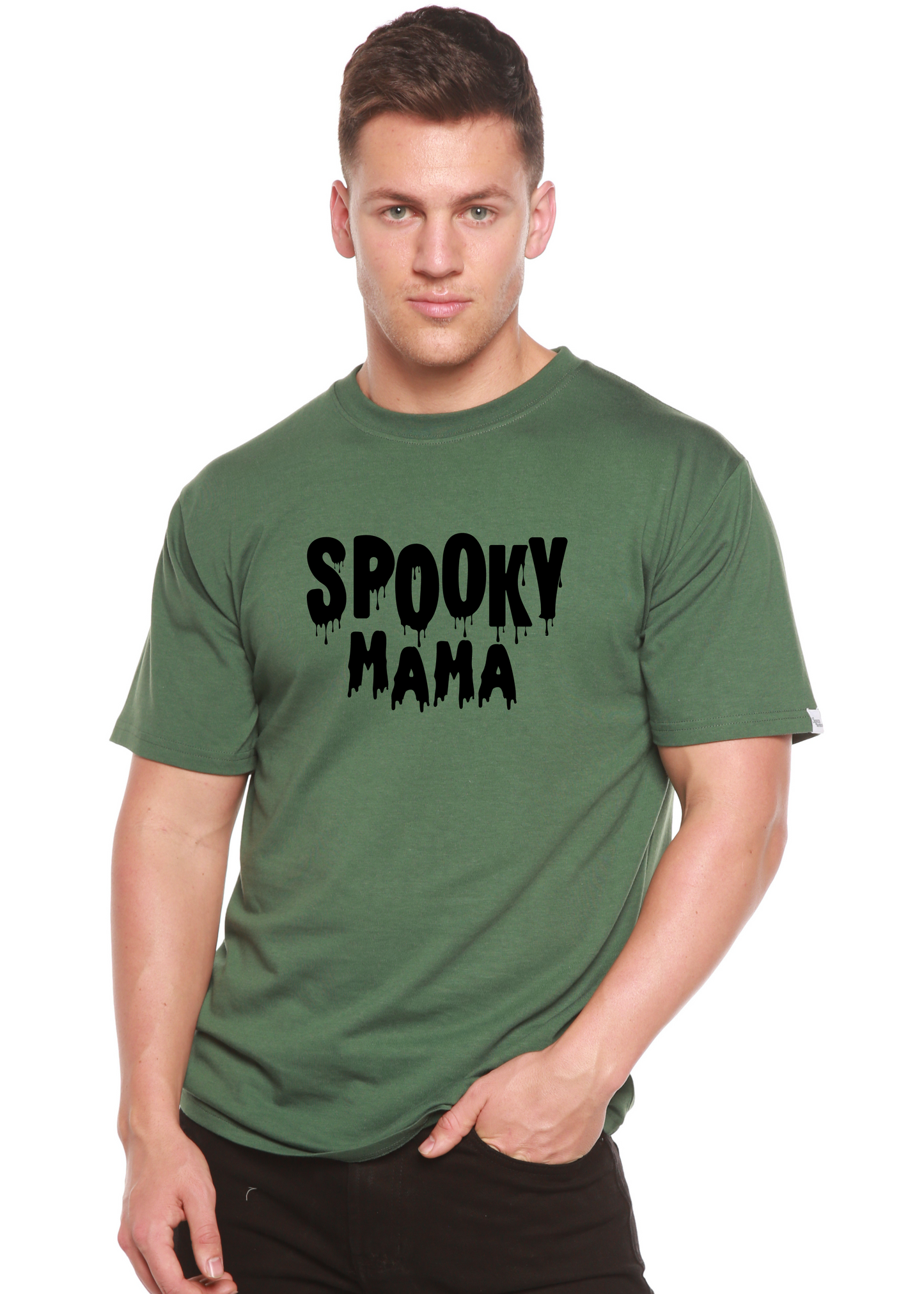 Spooky Mama Halloween Men's Bamboo Viscose/Organic Cotton Short Sleeve Graphic T-Shirt
