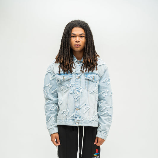 Checks Distressed Jacket - Blue