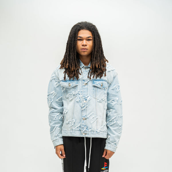 Checks Distressed Jacket - Blue