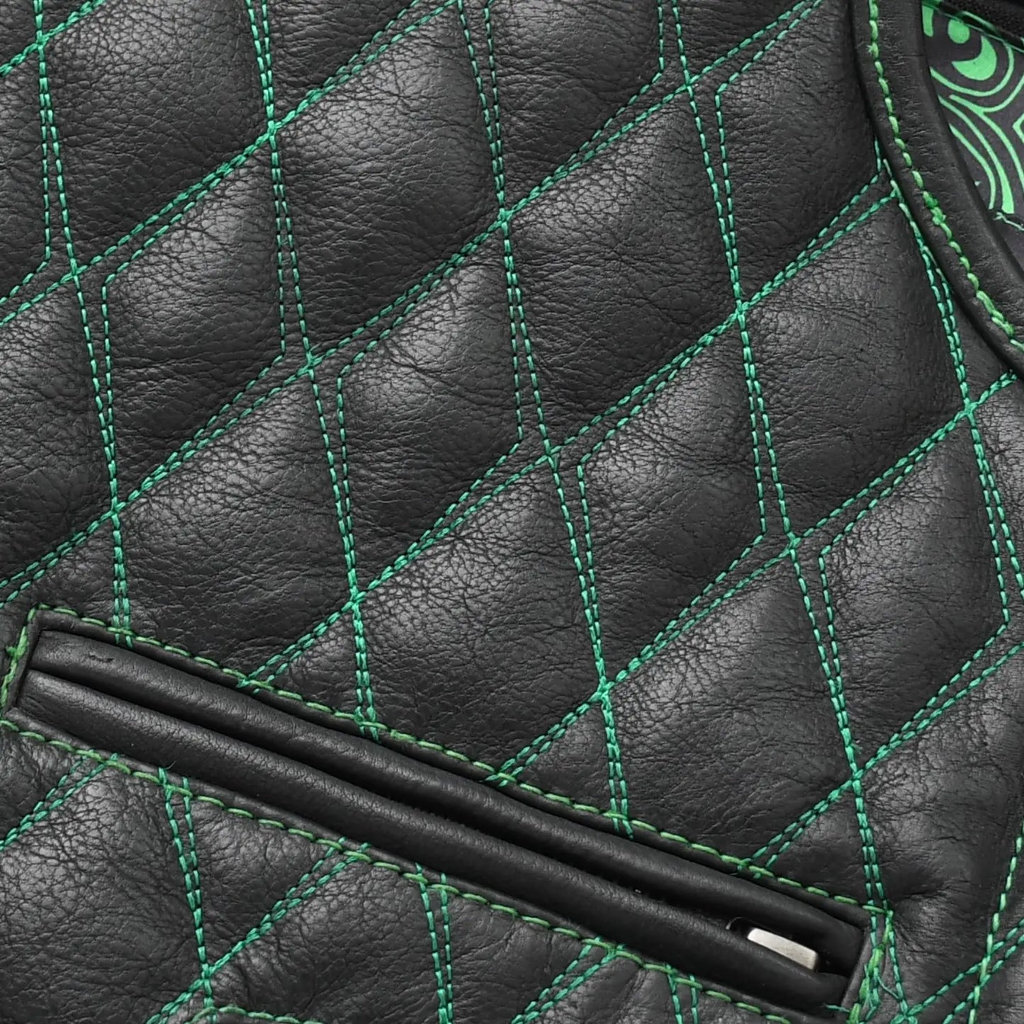 Tactical Emerald Men’s Motorcycle Leather Vest