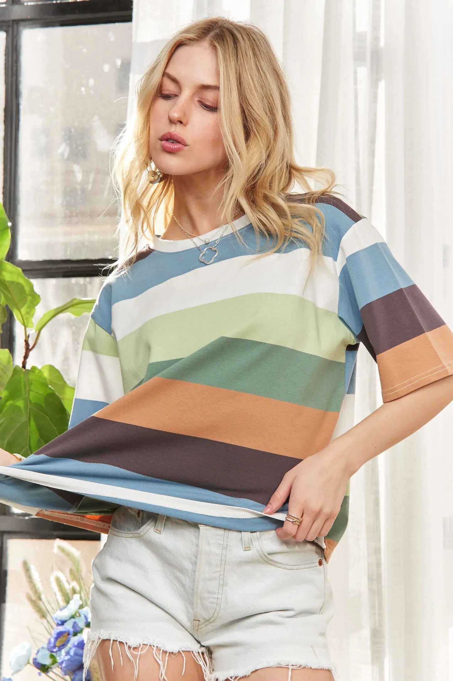 Casual Top - Multi Color Stripe - ADORA