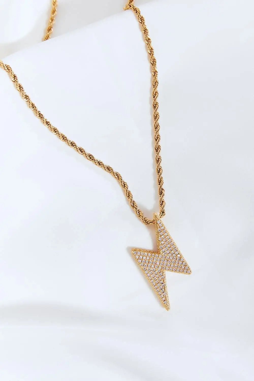 Trendsi Brass Lightning Bolt Necklace