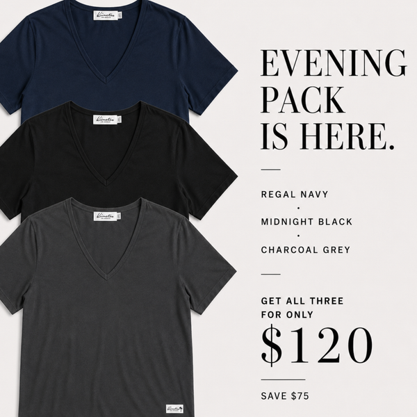 Evening Pack Four Corners Organic V-Neck Tees  - Three Pack (Save $75)