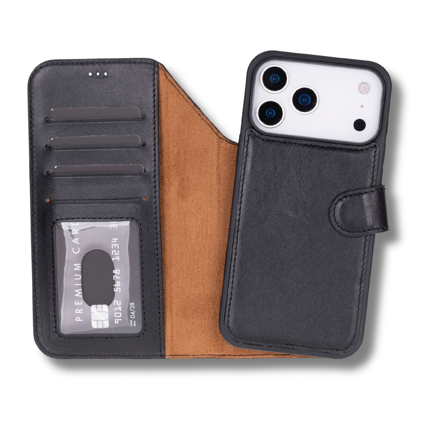 Leather iPhone 18 Pro Wallet Case – Black - Austin