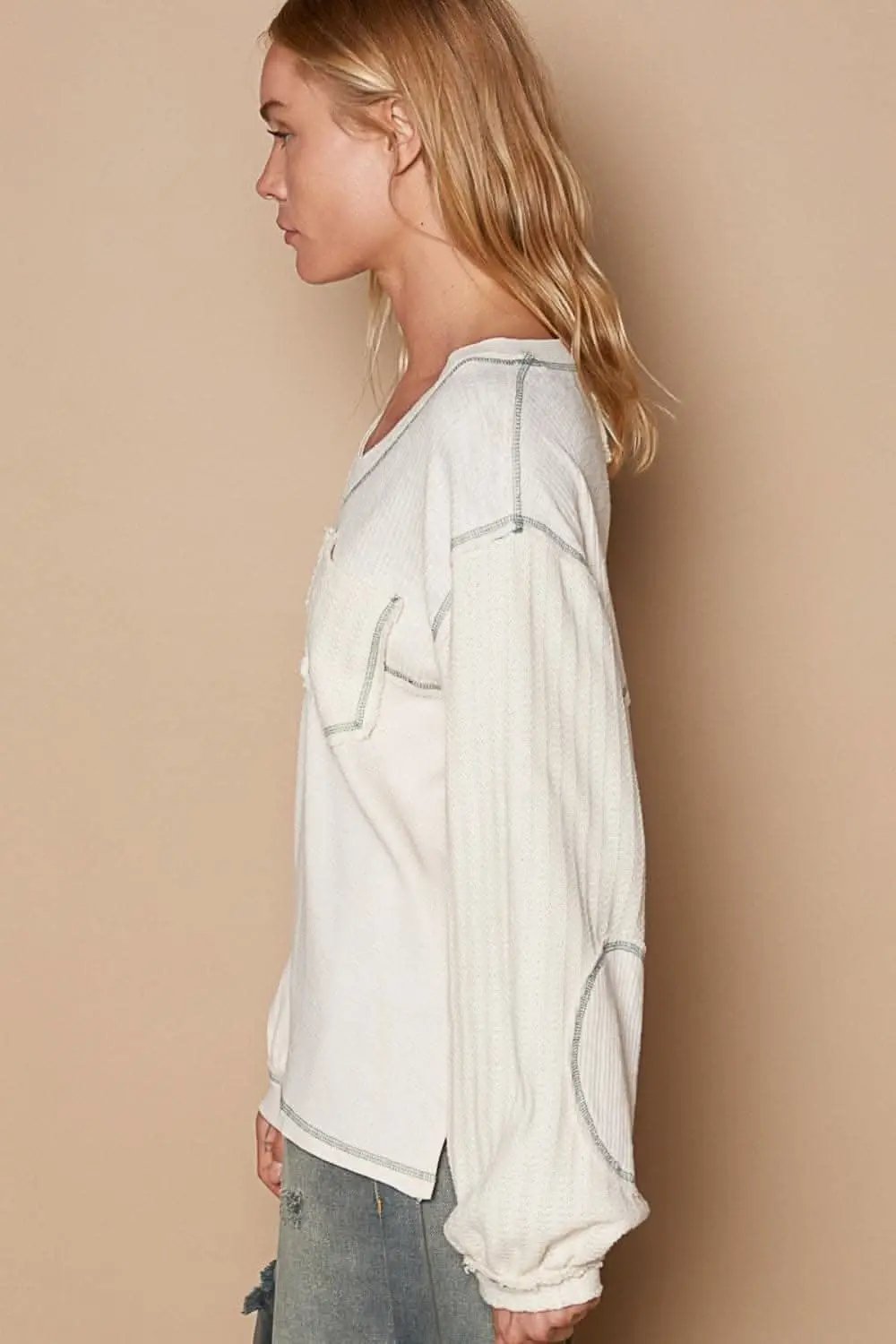 V-Neck Knit Top - Polished Texture - Chic Style
