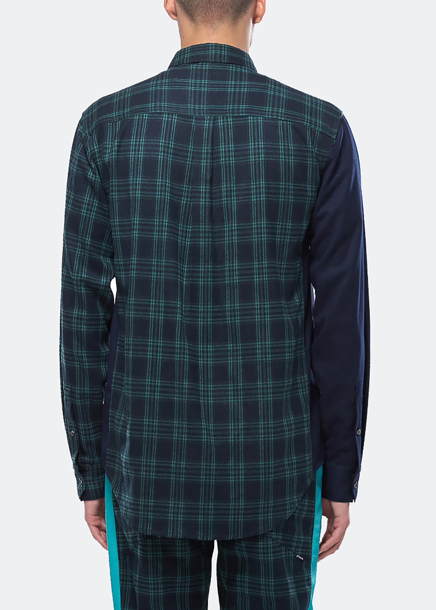 Konus Men's Color Blocked Button Up shirt in Green