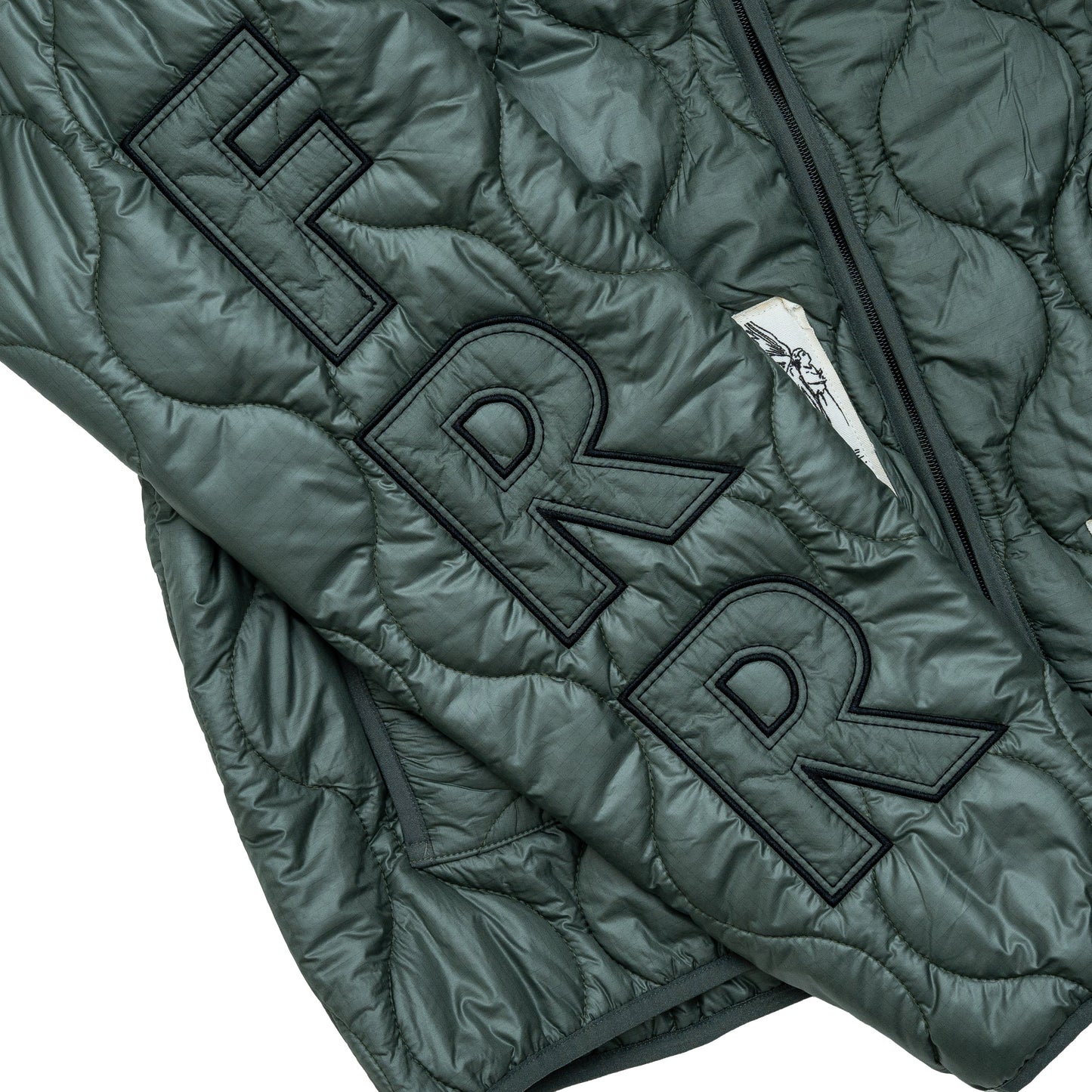 Nylon Quilted Zip-Up Jacket - Olive