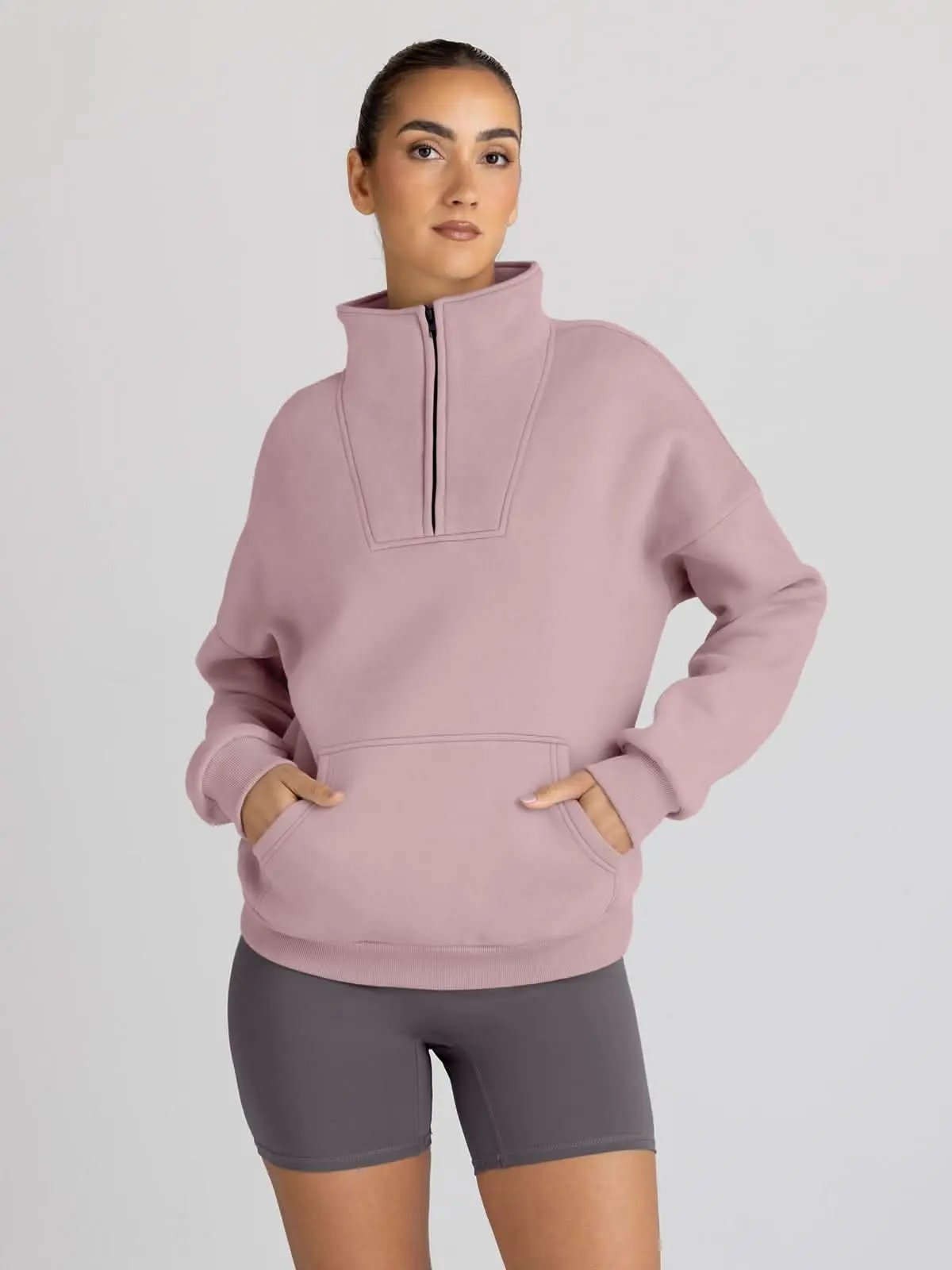 Love Salve Half Zip Sweatshirt Women's Fall/Winter Oversized Pullover - Comfy & Trendy