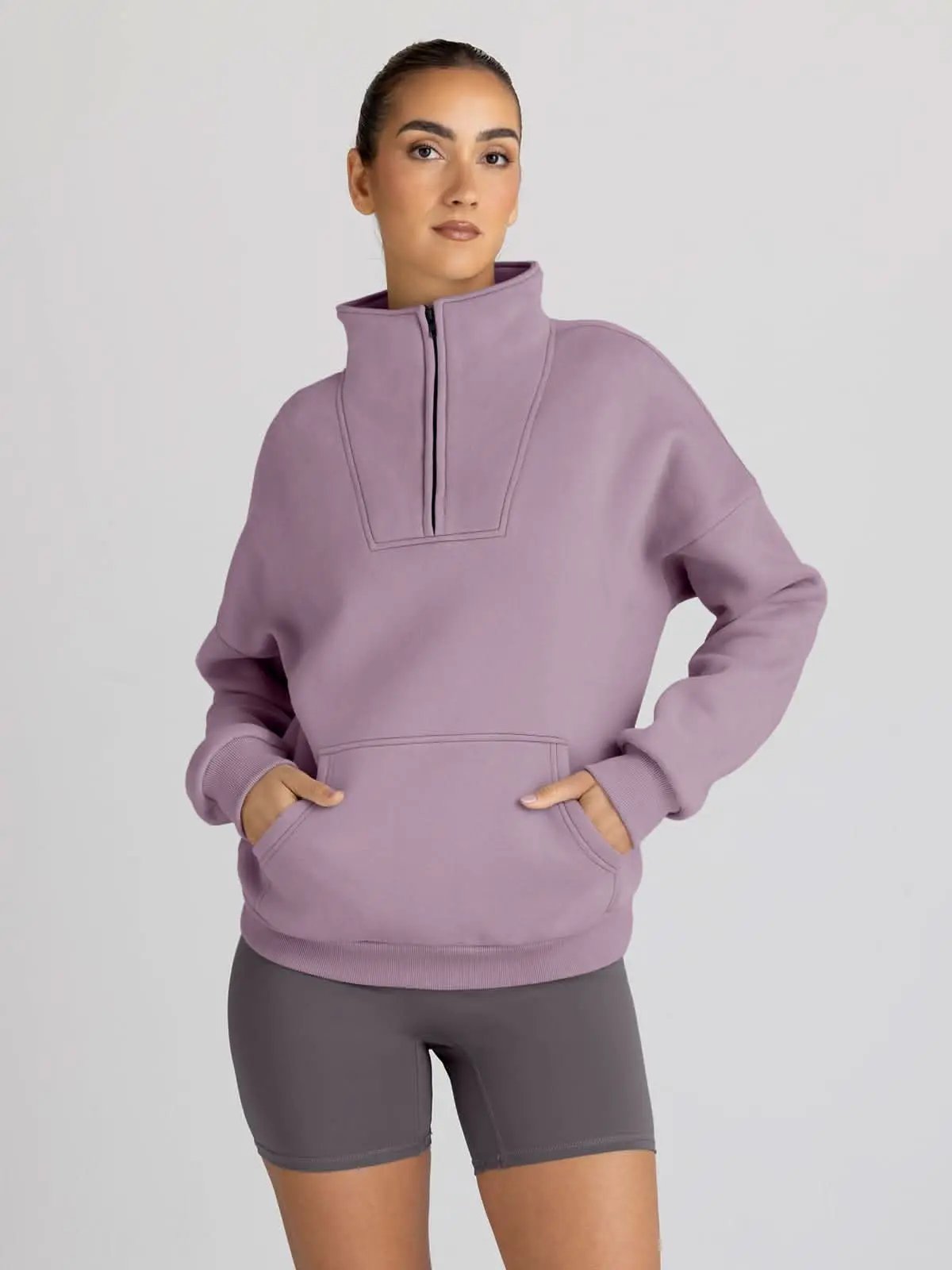 Love Salve Half Zip Sweatshirt Women's Fall/Winter Oversized Pullover - Comfy & Trendy
