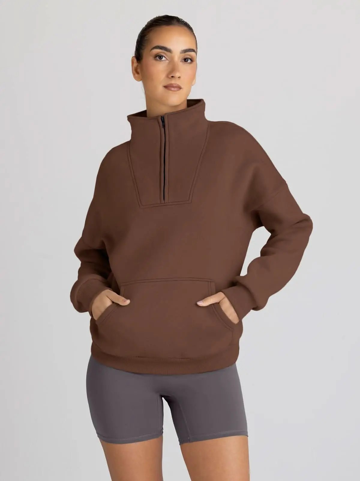 Love Salve Half Zip Sweatshirt Women's Fall/Winter Oversized Pullover - Comfy & Trendy