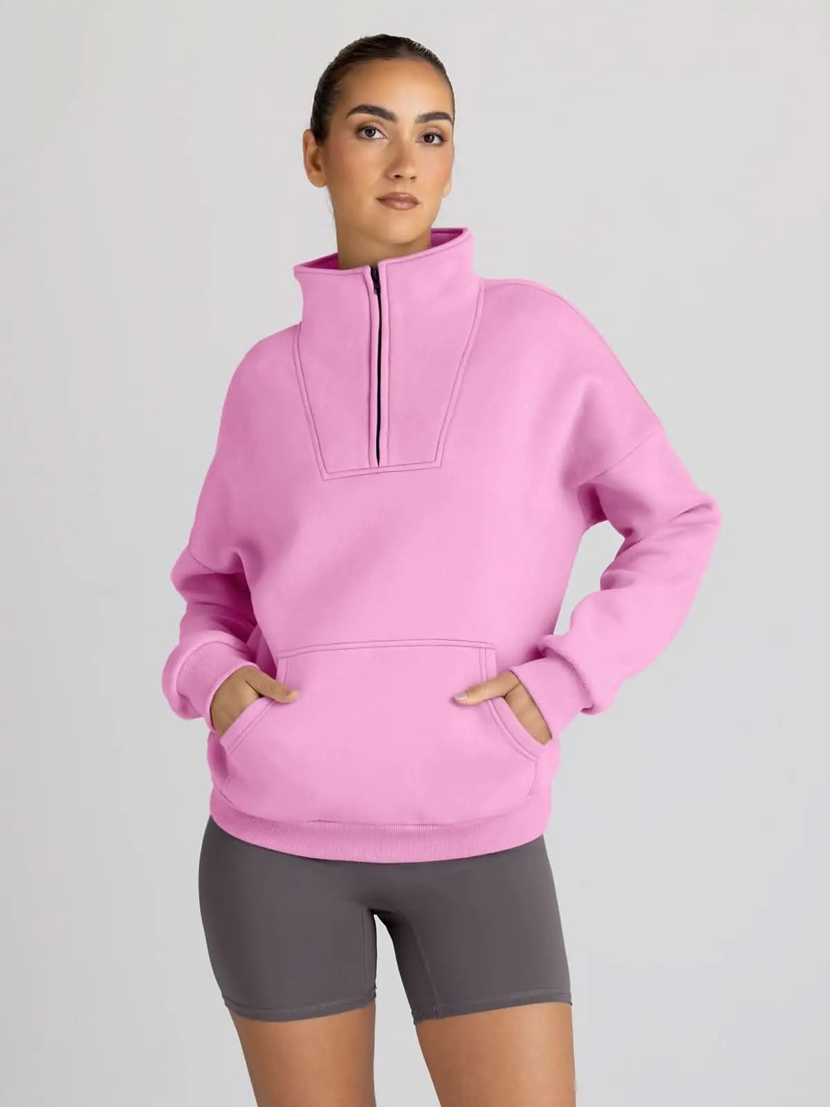 Love Salve Half Zip Sweatshirt Women's Fall/Winter Oversized Pullover - Comfy & Trendy