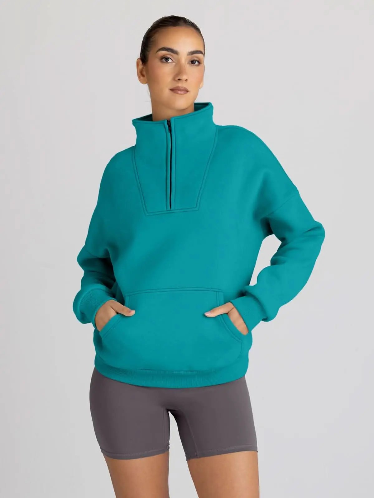 Love Salve Half Zip Sweatshirt Women's Fall/Winter Oversized Pullover - Comfy & Trendy