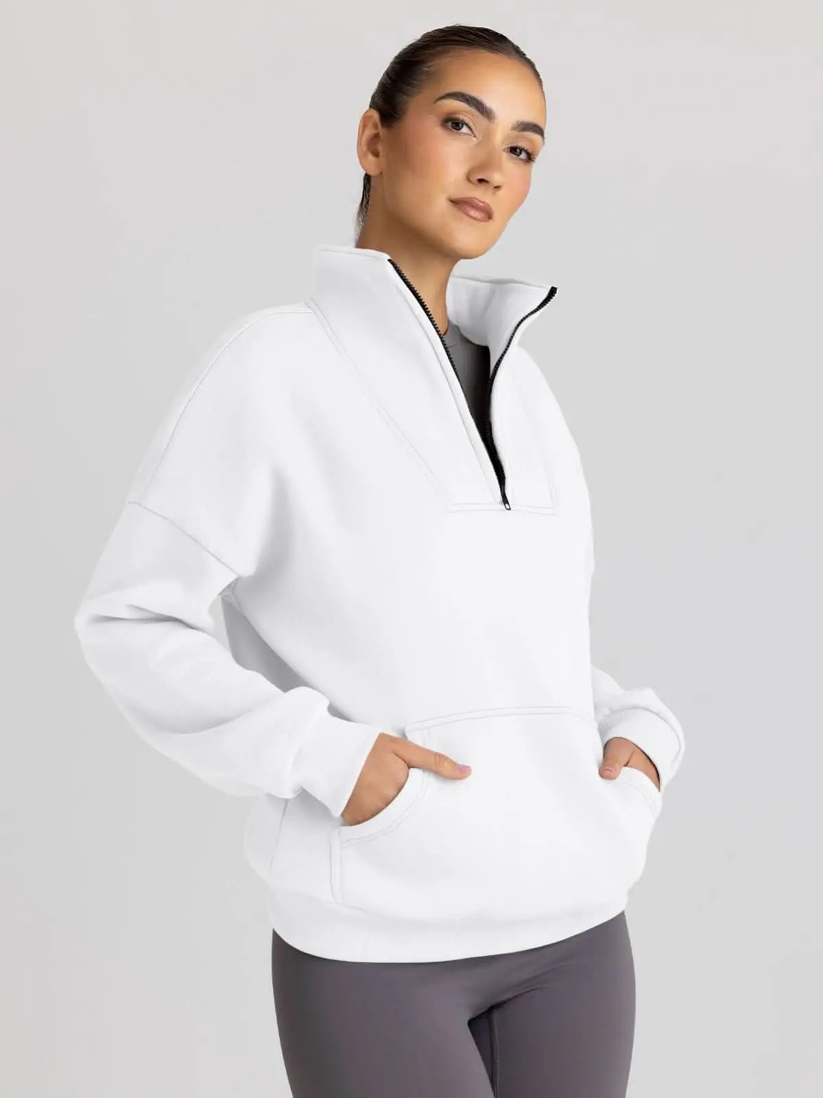 Love Salve Half Zip Sweatshirt Women's Fall/Winter Oversized Pullover - Comfy & Trendy