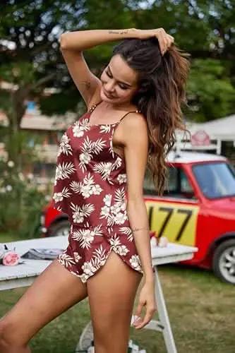 Love Salve Satin Pajamas Women's Backless Lingerie Cami Shorts Set Nightwear