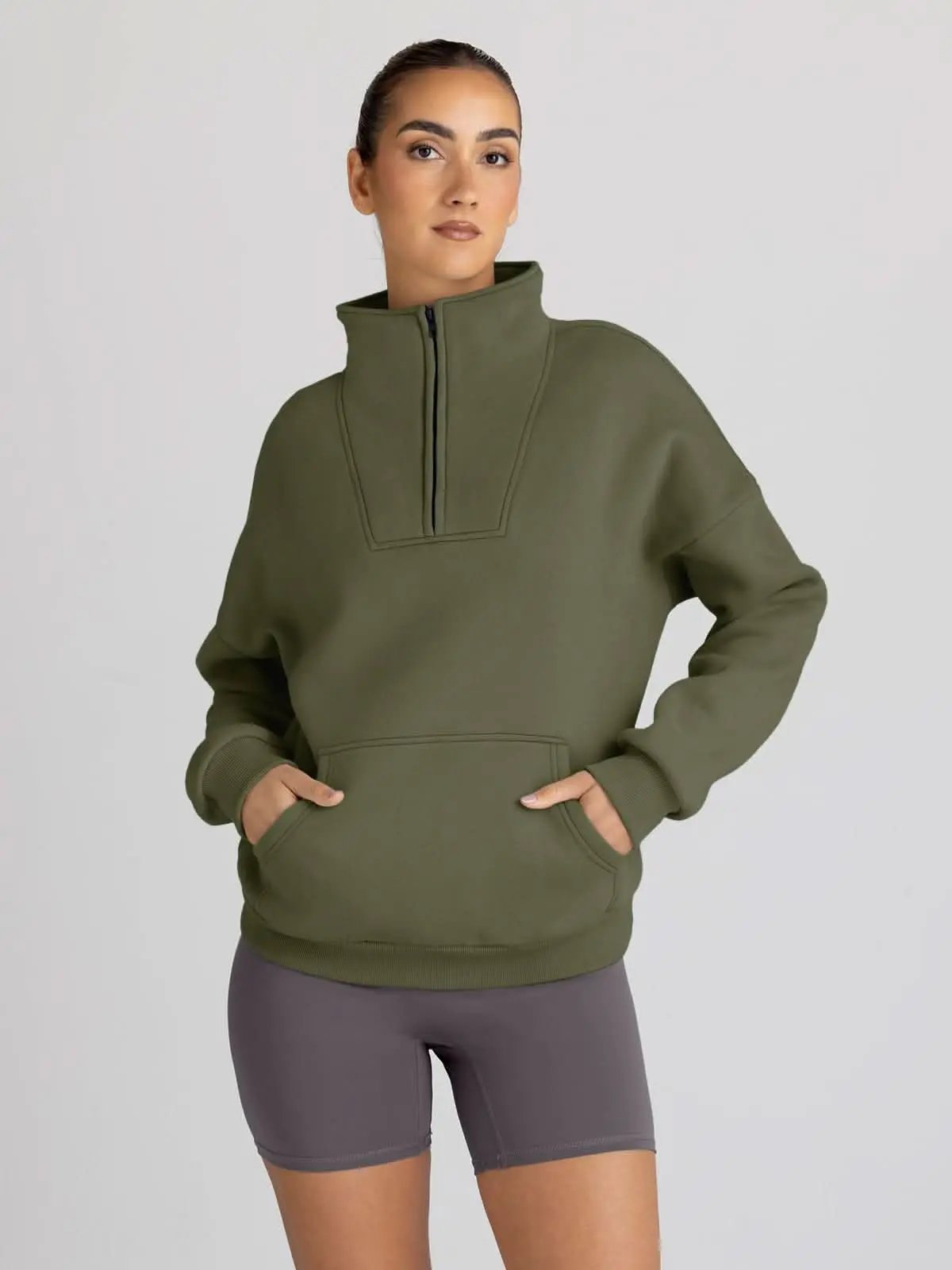 Love Salve Half Zip Sweatshirt Women's Fall/Winter Oversized Pullover - Comfy & Trendy