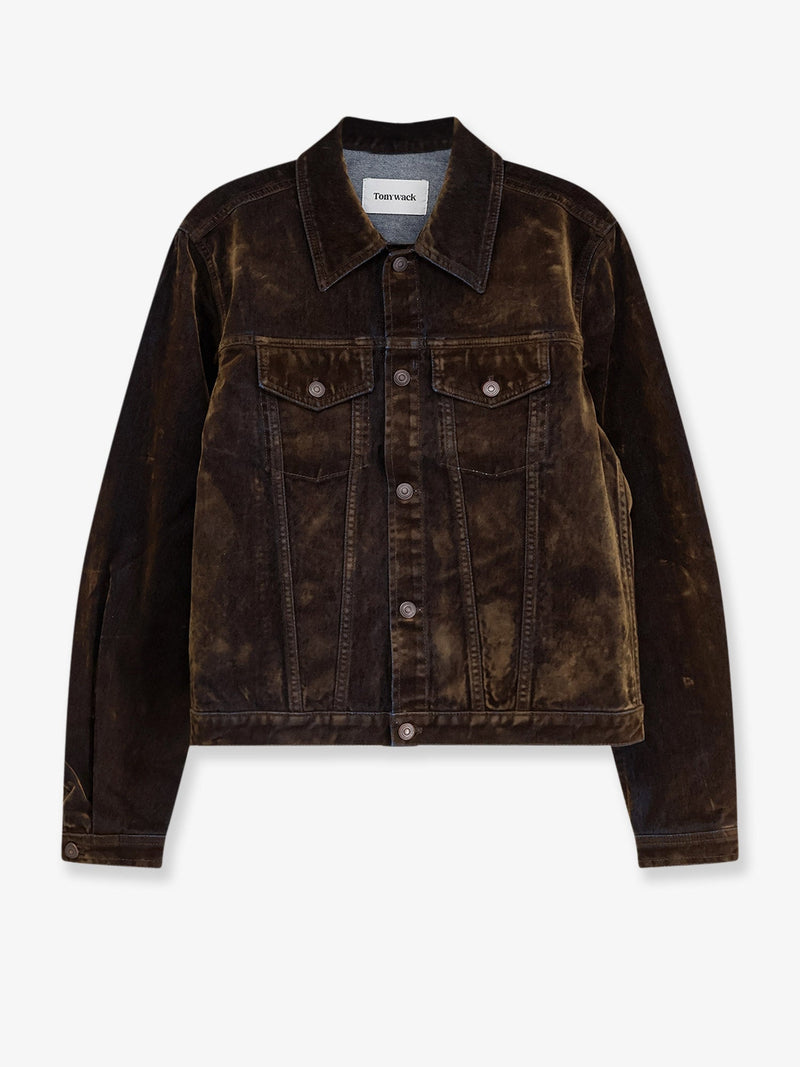 Flocked Denim Trucker Jacket