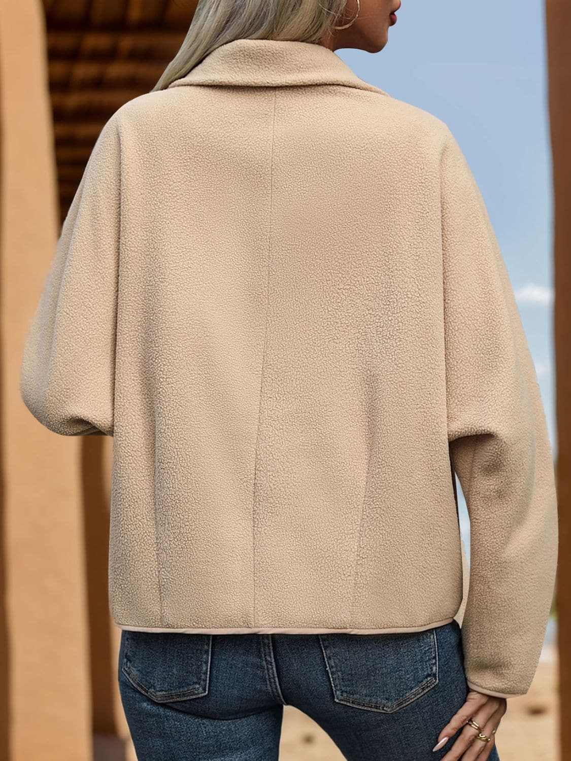 Trendsi Chic collared toggle coat with pockets