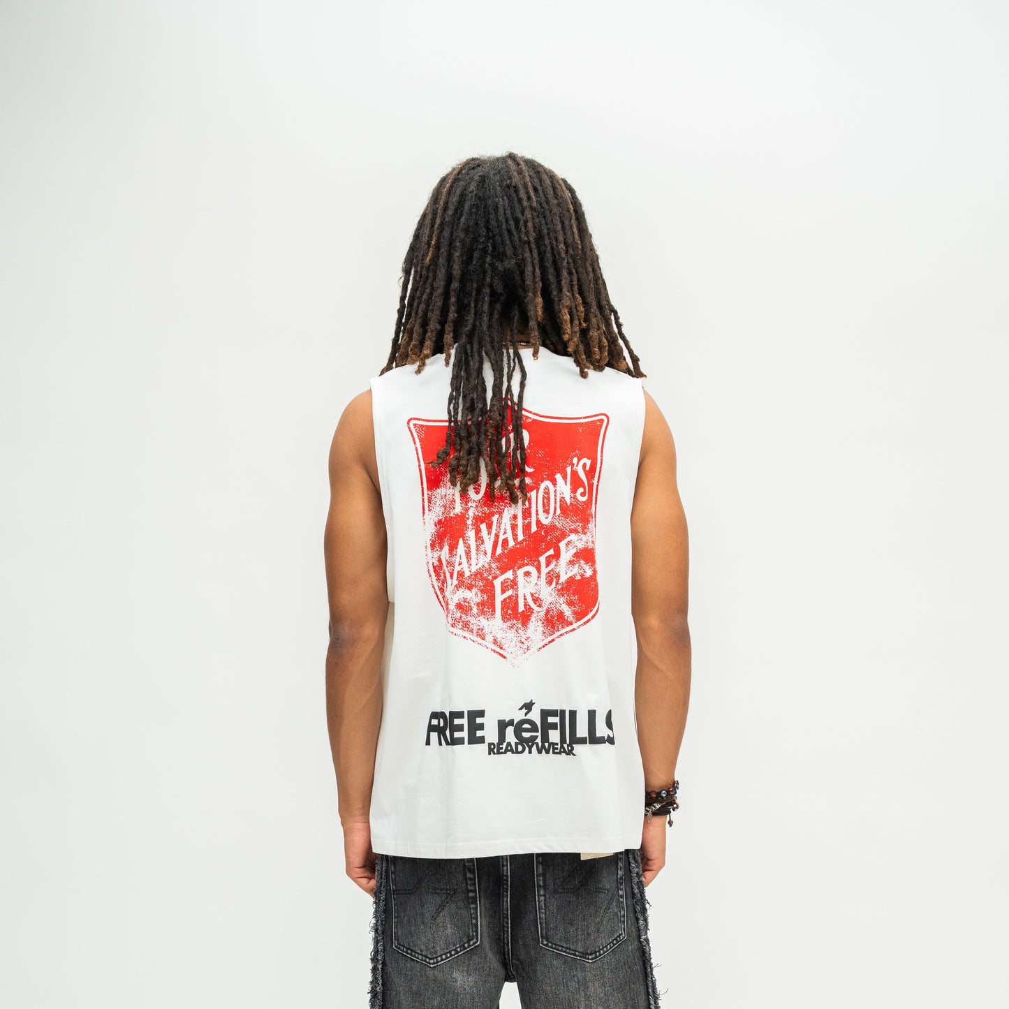 Salvation Cut-Off Tee - White