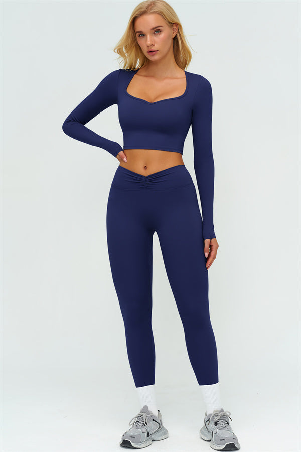 The Lushness Long Sleeve Crop top Leggings 2-Piece Set
