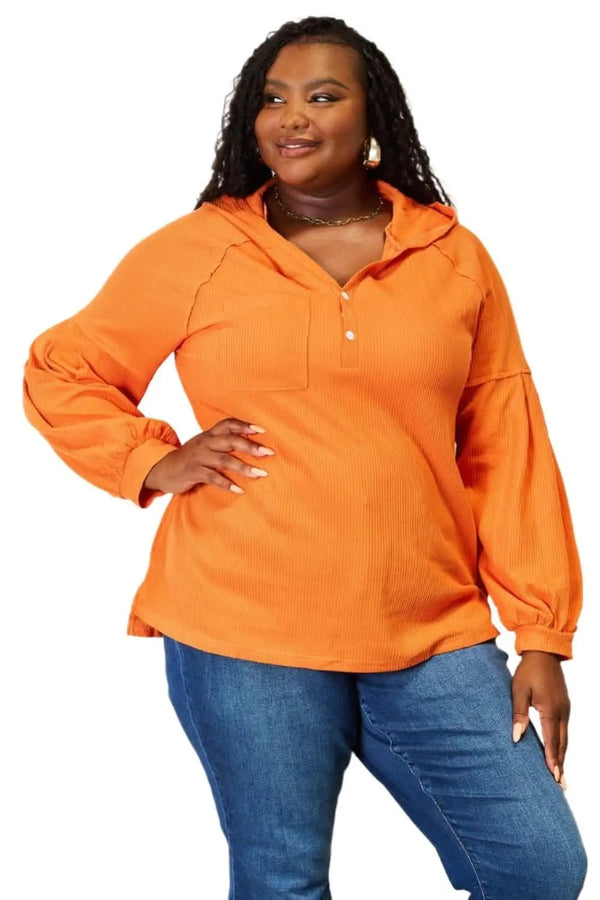 Basic Bae Chic Side Slit Hoodie by Trendsi Comfortable