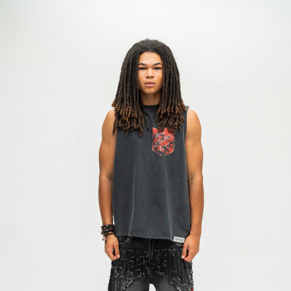 Salvation Cut-Off Tee - Black