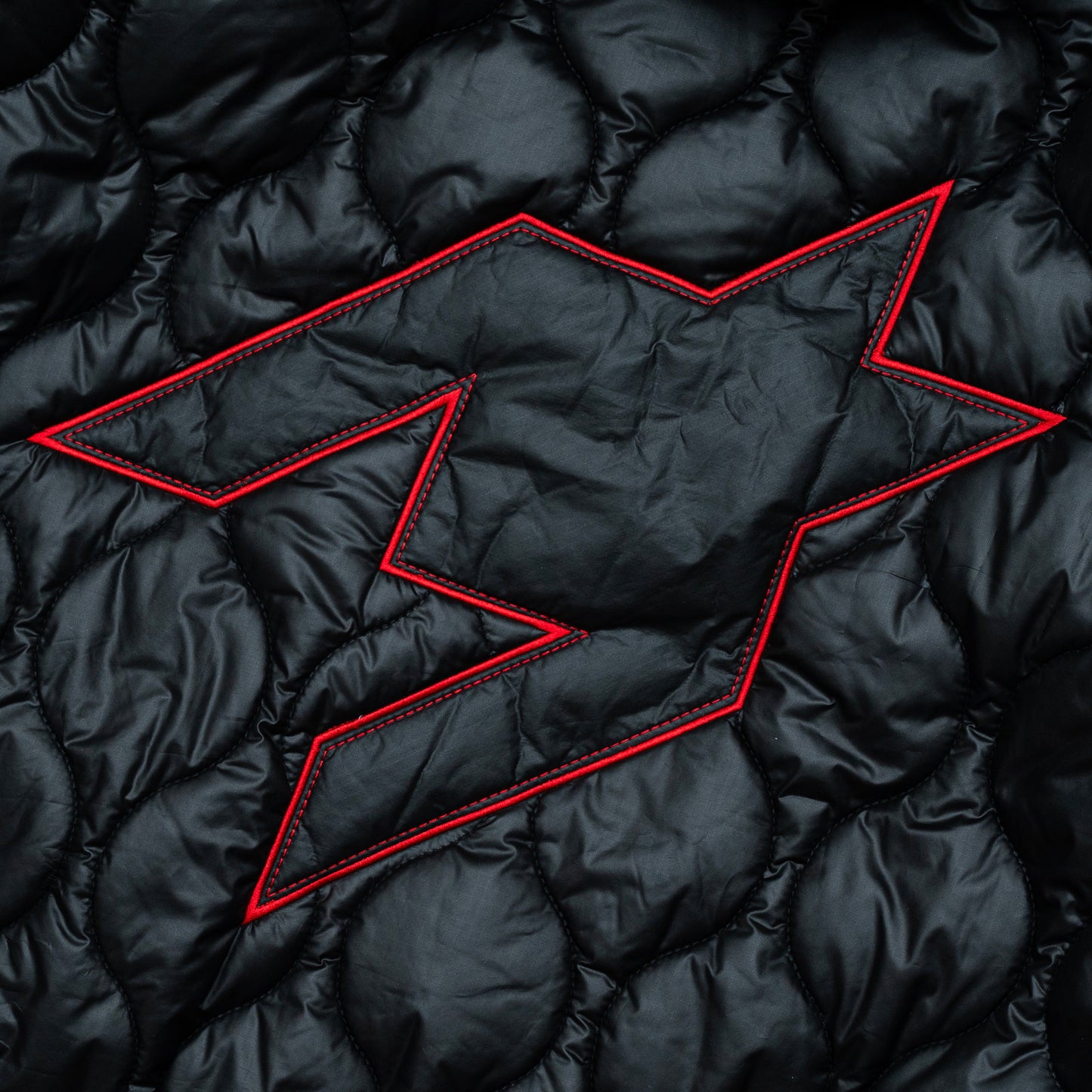 Nylon Quilted Zip-Up Jacket - Black