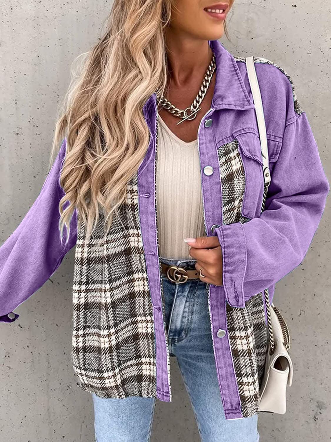 Jacket - Plaid Oversized - Cotton