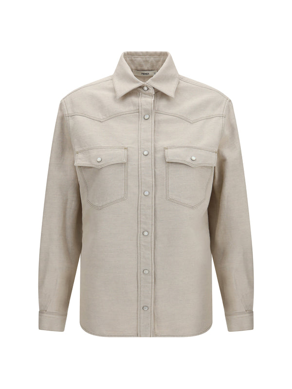 Western Shirt Selleria Denim Ivory