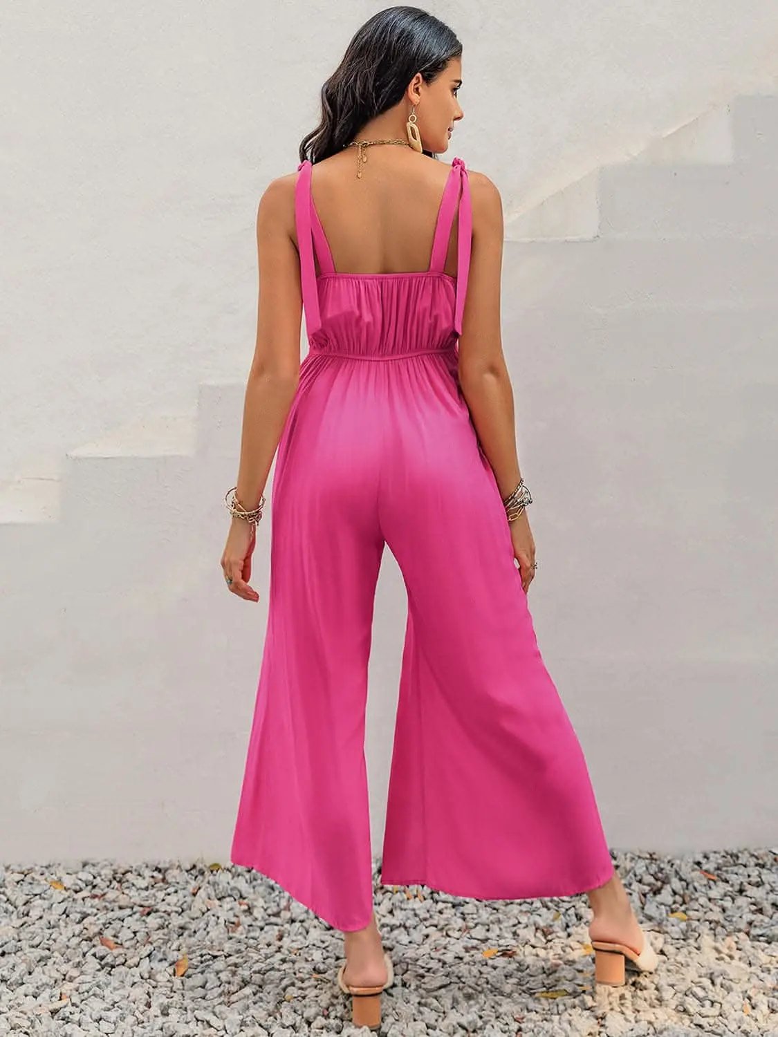 Trendsi Elegant Lace V-neck Jumpsuit