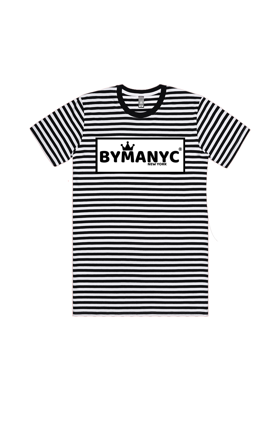 Unisex T Shirt BYMANYC New York New Collection NYC Black White Stripe Tee