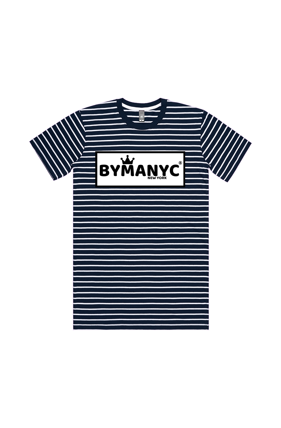 Unisex T Shirt BYMANYC New York New Collection NYC Navy White Stripe Tee