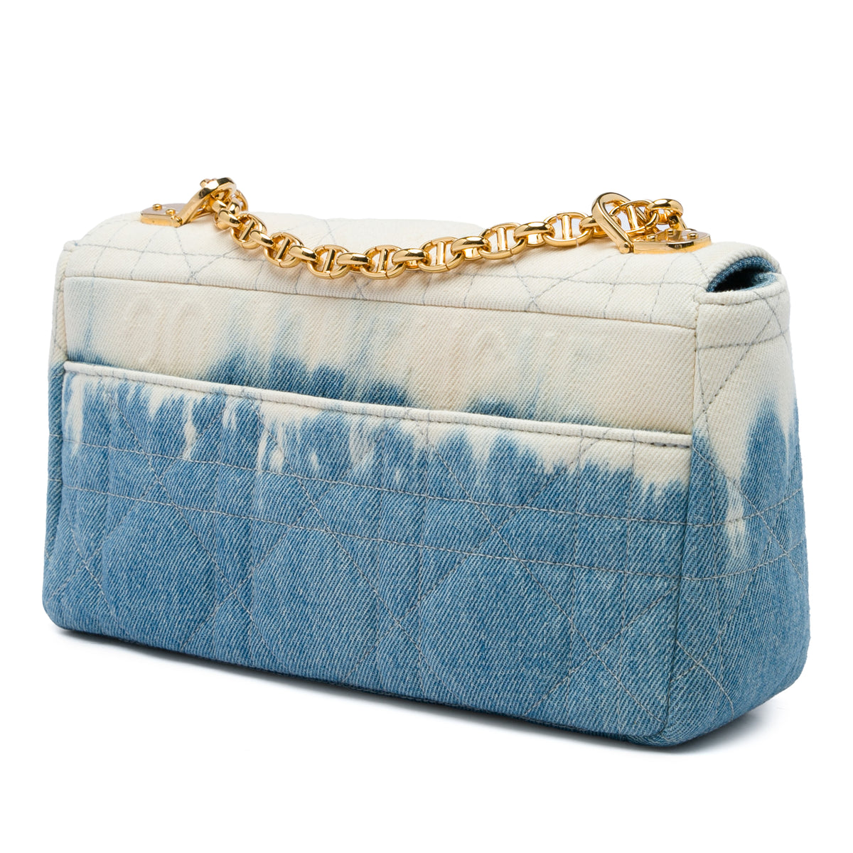 Dior Caro Macrocannage Denim Shoulder Bag, view 2