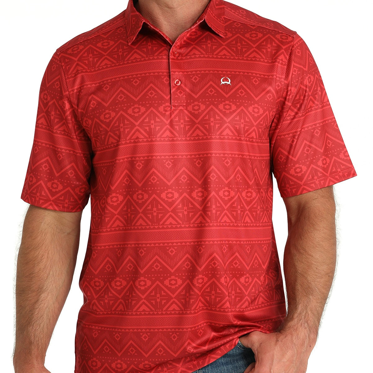Red Aztec Polo | Cinch Mens