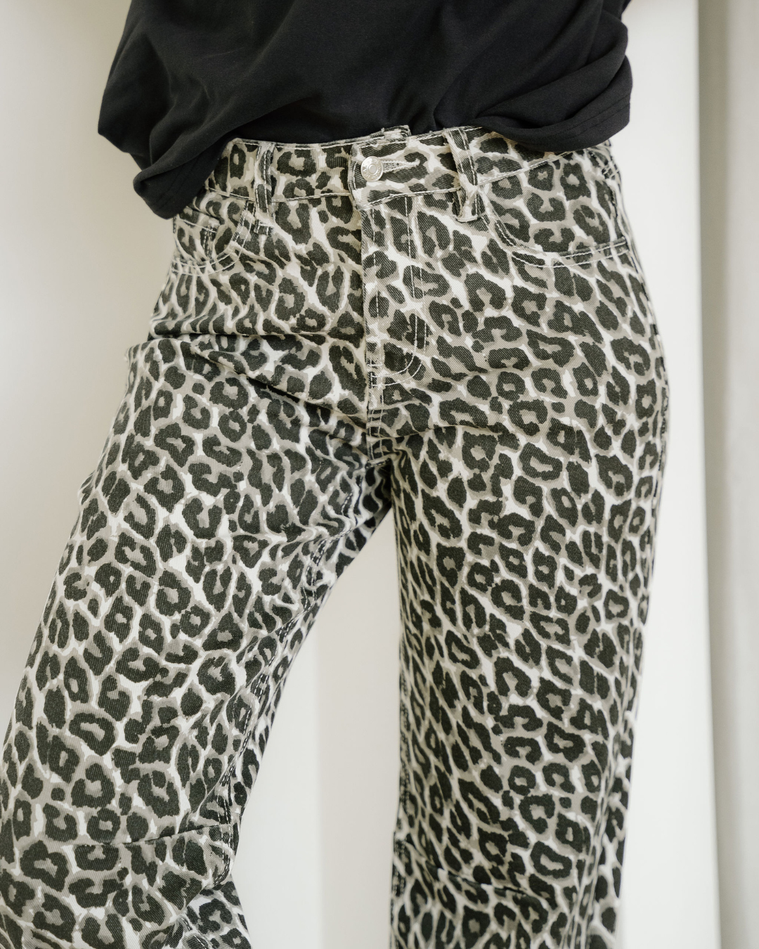 Winona Leopard Print Barrel Jeans