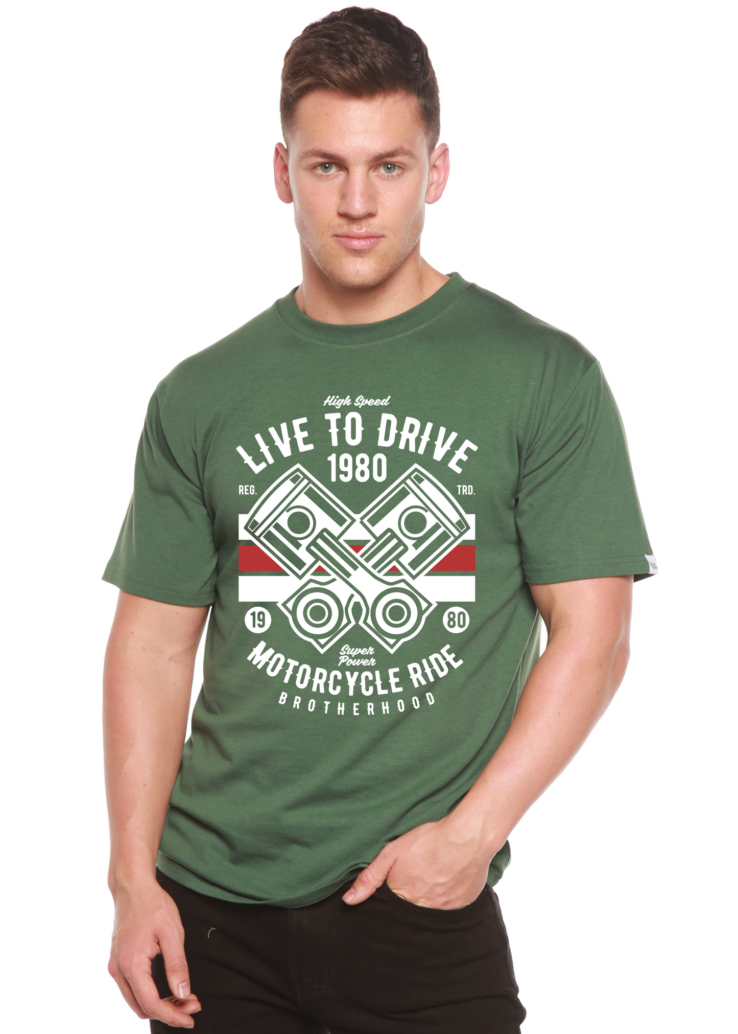 Live To Ride 1980 Men's Bamboo Viscose/Organic Cotton Short Sleeve Graphic T-Shirt